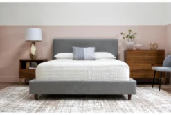 Dean Charcoal California King Upholstered Panel Bed -Furniture Store 102219 grey fabric bed room 42