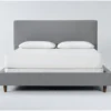 Dean Charcoal California King Upholstered Panel Bed -Furniture Store 102219 grey fabric bed signature 01