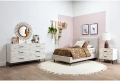 Dean Sand Full Upholstered Panel Bed -Furniture Store 102774 beige fabric bed room 41