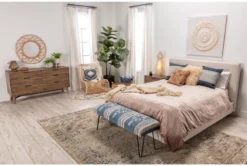 Dean Sand Full Upholstered Panel Bed -Furniture Store 102774 beige fabric upholstered panel bed room 25