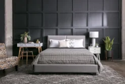 Rylee California King Upholstered Panel Bed -Furniture Store 203247 grey fabric panel bed room 19