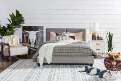 Rylee King Upholstered Panel Bed 20 Rylee King Upholstered Panel Bed -Furniture Store 203249 grey fabric upholstered bed room 7