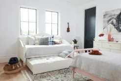 Madison White Twin Daybed With Trundle -Furniture Store 214997 white wood daybed with trundle room 06