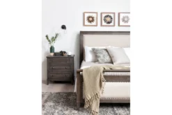 Candice II 3-Drawer 29" Nightstand With USB And Power Outlets -Furniture Store 216616 grey wood nightstand room 40