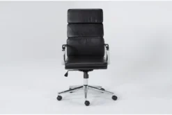 Moby Black Faux Leather High Back Rolling Office Chair