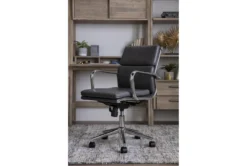Moby Grey Faux Leather High Back Rolling Office Chair -Furniture Store 223560 grey multi media office chair room 31