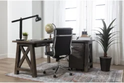 Moby Grey Faux Leather High Back Rolling Office Chair -Furniture Store 223560 grey multi media office chair room 33