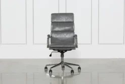 Moby Grey Faux Leather High Back Rolling Office Chair