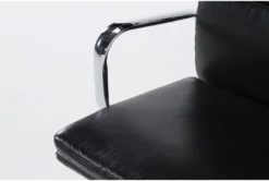 Moby Black Faux Leather Low Back Rolling Office Chair -Furniture Store 223564 black faux leather office chair detail 44