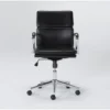 Moby Black Faux Leather Low Back Rolling Office Chair -Furniture Store 223564 black faux leather office chair signature 01
