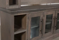 Wakefield 97" 2 Piece Wall Entertainment Center With Glass Doors -Furniture Store 225449 brown wood entertainment center 5