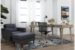 London Dark Grey Ottoman -Furniture Store 225785 grey fabric ottoman room 31