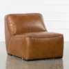 Burton Leather Armless Chair -Furniture Store 228121 brown leather chair 1