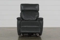 Connie Smoke Power Wallaway Recliner With Power Headrest & USB -Furniture Store 240981 grey fabric recliner detail 03