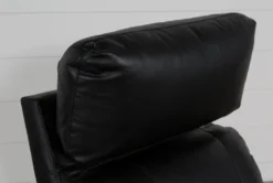 Connie Midnight Power Wallaway Recliner With Power Headrest & USB -Furniture Store 240982 black fabric recliner detail 08