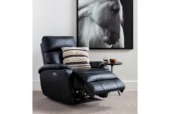 Connie Midnight Power Wallaway Recliner With Power Headrest & USB -Furniture Store 240982 black fabric recliner room 41