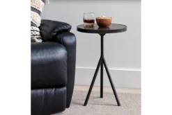 Connie Midnight Power Wallaway Recliner With Power Headrest & USB -Furniture Store 240982 black fabric recliner room 42