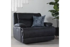 Garland Charcoal Cuddler Power Recliner With Power Headrest & USB -Furniture Store 240991 grey fabric recliner room 35