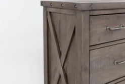Jaxon Grey 7 Drawer Dresser -Furniture Store 241125 grey wood dresser detail 10