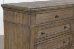 Chapman 8 Drawer Dresser -Furniture Store 242797 brown wood dresser detail 05