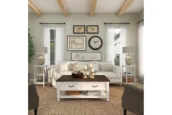 3-Tier White Mirror Top And Cane Accent Table -Furniture Store 243284 white wood accent table room 93