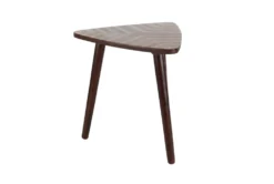 Wooden Triangle Accent Table -Furniture Store 243294 brown wood accent table front 03
