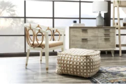Pouf-Ivory And Khaki Jute & Chenille Square -Furniture Store 243484 natural fiber pouf room 36