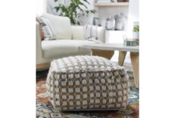 Pouf-Ivory And Khaki Jute & Chenille Square -Furniture Store 243484 natural fiber pouf room 54