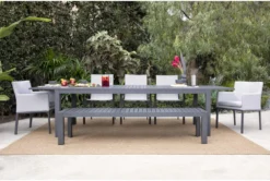Ravelo Outdoor Dining Bench 22 Ravelo Outdoor Dining Bench -Furniture Store 243970 grey metal dining bench room 44