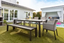 Ravelo Outdoor Dining Bench 26 Ravelo Outdoor Dining Bench -Furniture Store 243970 grey metal outdoor dining bench room 07