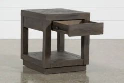 Harrison End Table -Furniture Store 244422 brown wood end table storage 03
