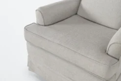 Bailey Linen Flare Arm Wing Skirted Swivel Glider 13 Bailey Linen Flare Arm Wing Skirted Swivel Glider -Furniture Store 244534 natural fabric accent chair detail 44