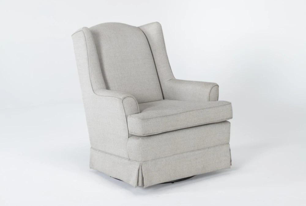 Bailey Linen Flare Arm Wing Skirted Swivel Glider 4 Bailey Linen Flare Arm Wing Skirted Swivel Glider - Image 2