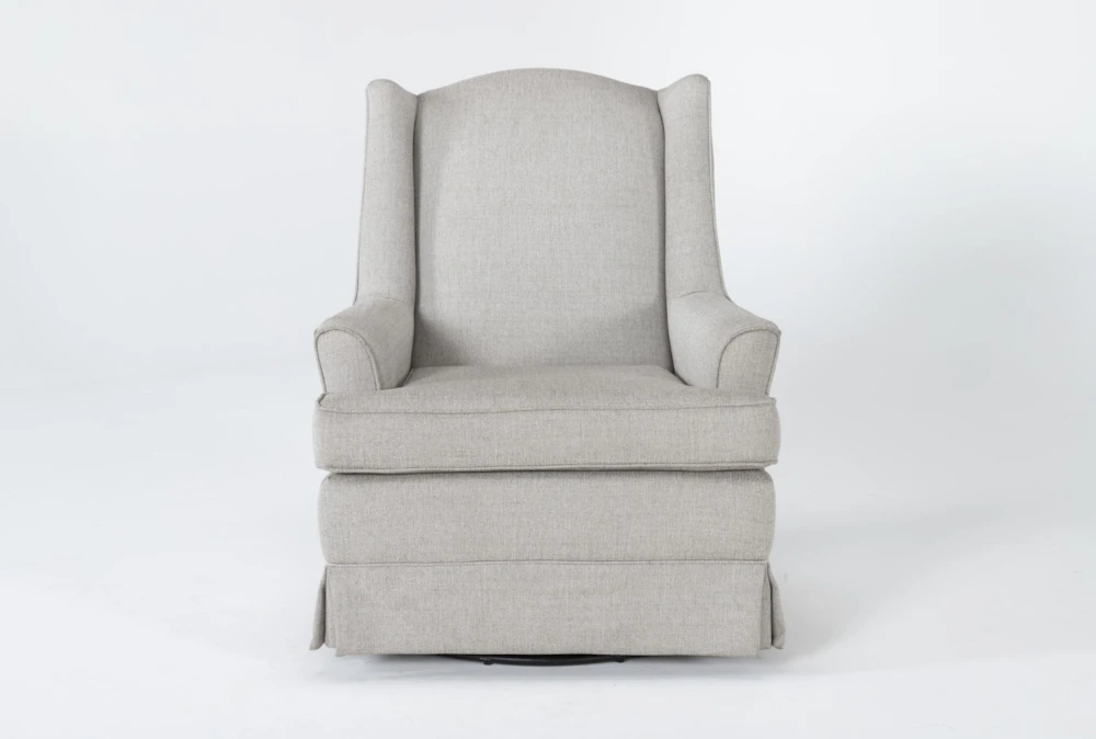 Bailey Linen Flare Arm Wing Skirted Swivel Glider 3 Bailey Linen Flare Arm Wing Skirted Swivel Glider