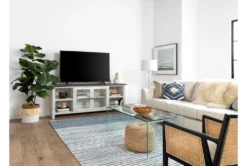 Dixon White 84" TV Stand With Glass Doors -Furniture Store 244783 white wood media console room 41