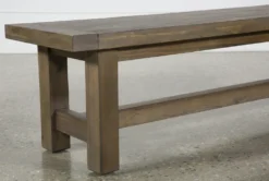 Gables 65" Bench -Furniture Store 246112 brown wood dining bench detail 03