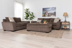 Parker II Chenille 75" Loveseat -Furniture Store 246910 brown fabric loveseat room 09