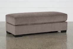 Parker II Chenille 60" Ottoman -Furniture Store 246911 brown fabric ottoman detail 01
