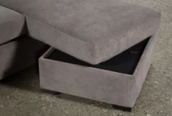 Taren II Reversible 93" Sofa/Chaise Sleeper With Storage Ottoman -Furniture Store 248436 brown fabric sleeper feature 05