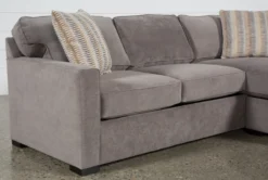 Taren II Reversible 93" Sofa/Chaise Sleeper With Storage Ottoman -Furniture Store 248436 brown fabric sleeper side 03