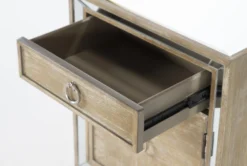 Chelsea Chairside Table -Furniture Store 248825 silver glass accent table detail 44 1