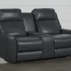 Bridget Grey 74" Power Reclining Console Loveseat With Power Headrest, Lumbar & USB 1 Bridget Grey 74" Power Reclining Console Loveseat With Power Headrest, Lumbar & USB -Furniture Store 248841 grey polyester console loveseat signature 01