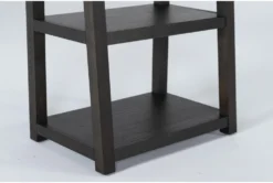 Pierce Espresso 72" Leaning Bookcase -Furniture Store 251061 brown wood bookcase detail 45