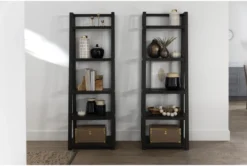 Pierce Espresso 72" Leaning Bookcase -Furniture Store 251061 brown wood bookcase room 52