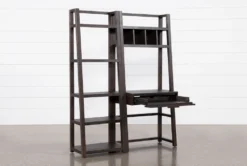 Pierce Espresso 2 Piece Wall 56" Desk -Furniture Store 251080 black wood bookcase feature 04