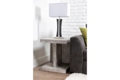 Kenzie End Table -Furniture Store 251590 white wood end table room 08