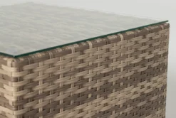 Capri Outdoor End Table -Furniture Store 253575 grey wicker end table detail 03