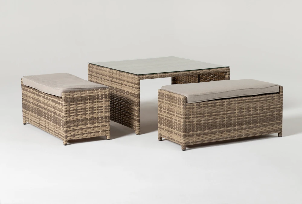 Capri Outdoor Coffee Table With Two Ottomans 5 Capri Outdoor Coffee Table With Two Ottomans - Image 3