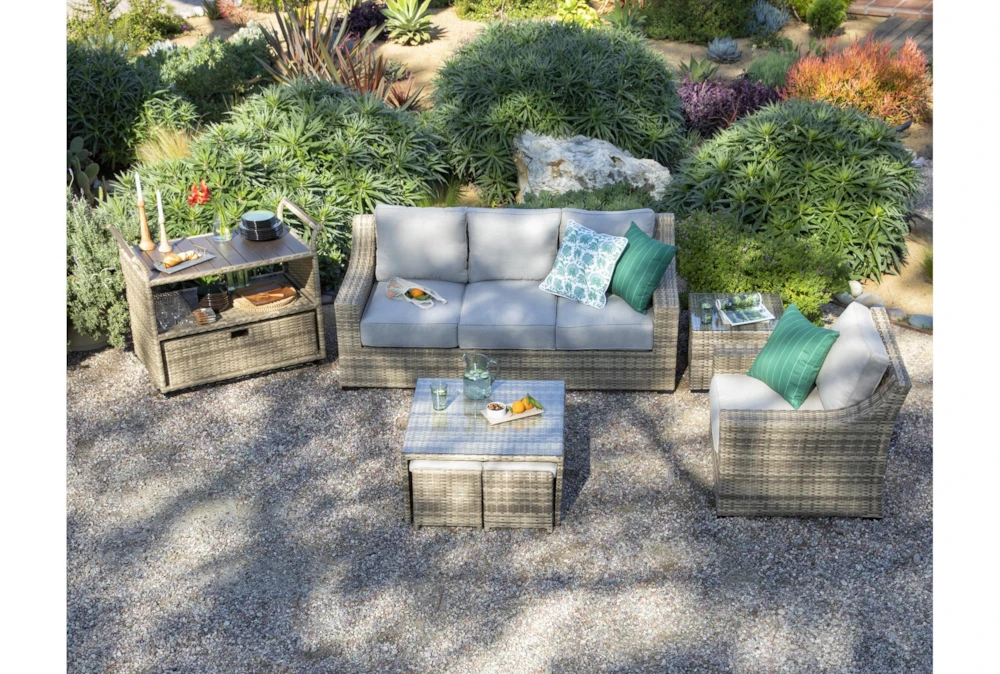 Capri Outdoor Coffee Table With Two Ottomans 7 Capri Outdoor Coffee Table With Two Ottomans - Image 5