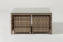 Capri Outdoor Coffee Table With Two Ottomans